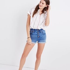 Madewell High-Rise Denim Boyshorts: Button-Through Edition